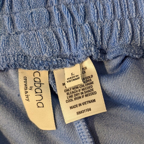 Cabana Blue Terrycloth Stretch Swim Shorts Size L NWT - Picture 4 of 5